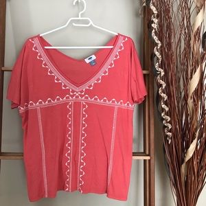 🔆Old Navy V Neck Shirt Orange Medium
